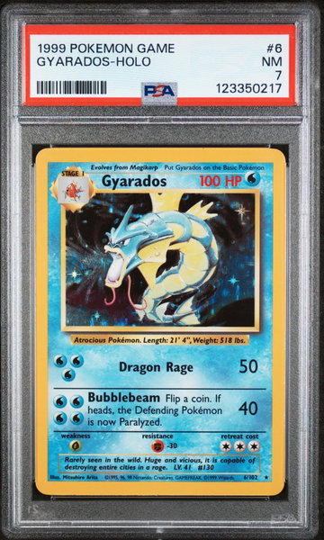 1999 Pokemon Base Set Holo Gyarados #6 PSA 7