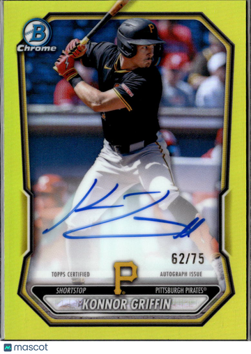 2025 Topps Bowman Chrome Konnor Griffin #CPA-KG Yellow Refractor /75