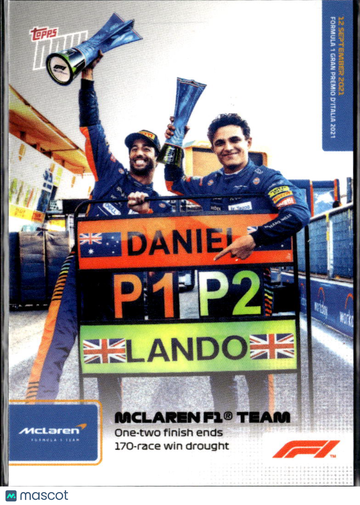Daniel Ricciardo Lando Norris 2021 Topps Now Formula 1 McLaren