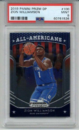 2019 PANINI PRIZM DP #100 ZION WILLIAMSON BASKETBALL CARD DUKE PELICANS PSA 9