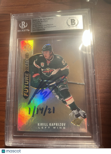 2020-21 SP Authentic Kirill Kaprizov #198 Future Watch acetate Short Print Parallel/Variety Rookie BAS