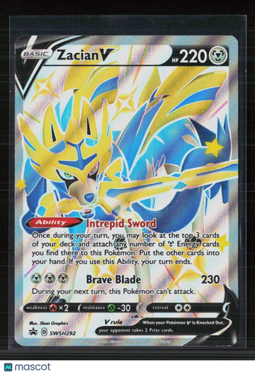 Pokemon 2023 Crown Zenith Zacian V FA #SWSH292