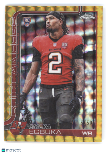 2025 Topps Chrome Emeka Egbuka #312 Gold Geometric /50 RC