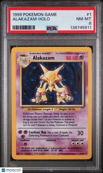 Base Set Alakazam Holo PSA 8 #1