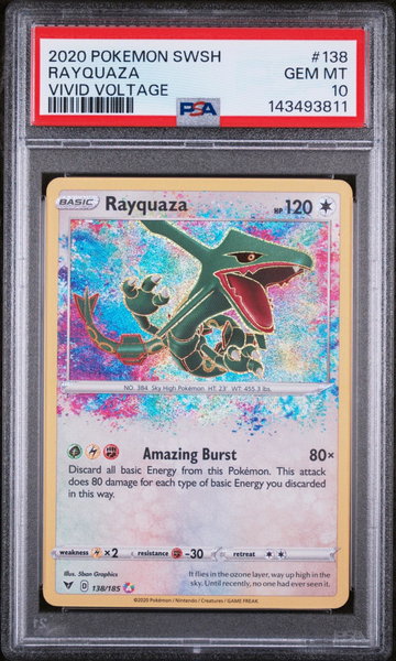 2020 Pokemon Sword and Shield Vivid Voltage Rayquaza #138 PSA 10
