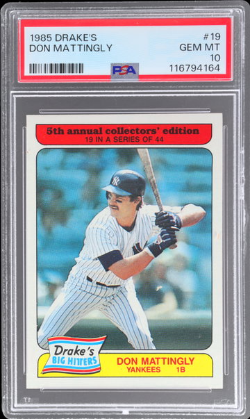 1985 Drake's Don Mattingly PSA 10