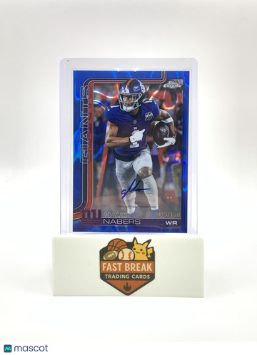 2025 Topps Chrome Football Malik Nabers #BA-MN Blue Lava Refractor /150