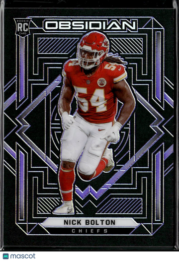 Nick Bolton 2021 Panini Obsidian RC Purple Kansas City Chiefs