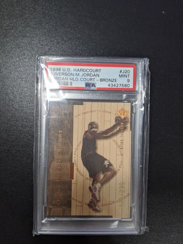 1998 U D Hardcount  #J20 Michael Jordan Allen Iverson PSA 9