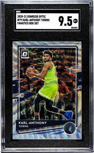 2020-21 Donruss Optic #79 Karl-Anthony Towns Fanatics Box Set SGC 9.5