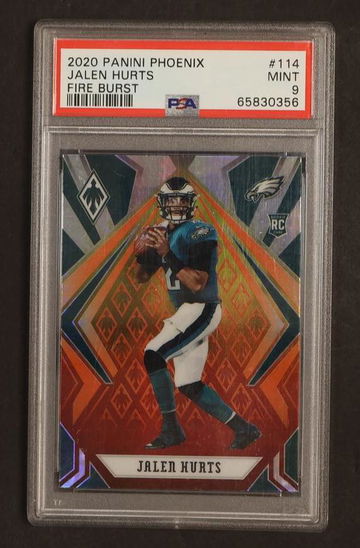 2020 Panini Phoenix Fire Burst Jalen Hurts #114 PSA 9