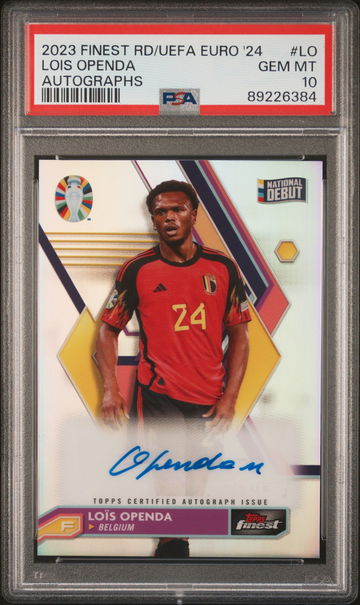 2023 TOPPS LOIS OPENDA FINEST ROAD TO UEFA EURO 2024 AUTOGRAPHS #LO PSA 10