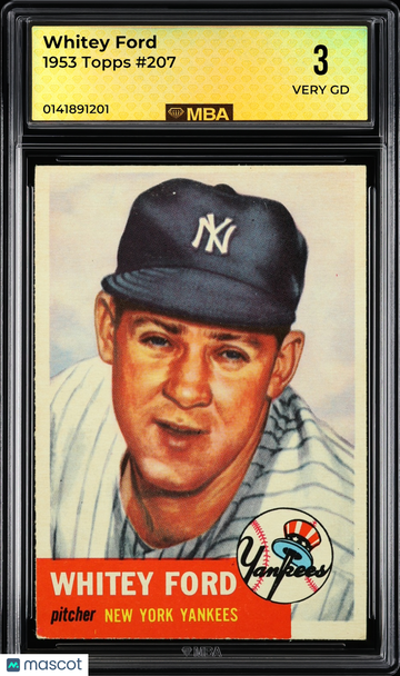 1953 Topps Whitey Ford #207 MBA 3