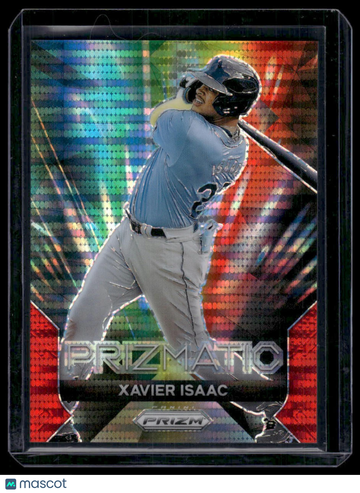 2024 Panini Prizm Xavier Isaac #11 Prizmatic Red Pulsar Prizm SN