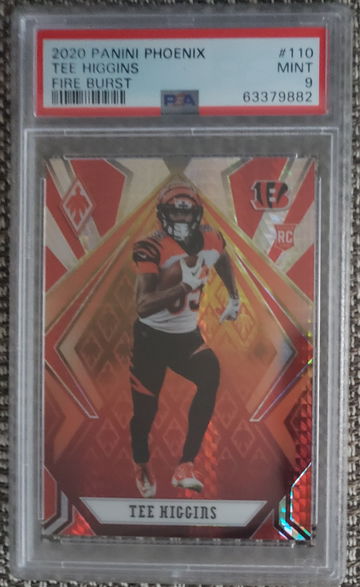 2020 Panini Phoenix Tee Higgins Fire Burst #110 PSA 9 Bengals