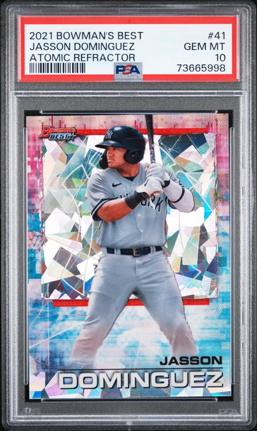 Jasson Dominguez 2021 Bowman's Best #41 Atomic Refractor YANKEES PSA 10 GEM MINT