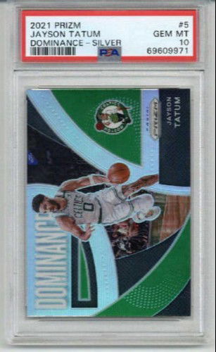 2021 PANINI PRIZM DOMINANCE SILVER #5 JAYSON TATUM BOSTON CELTICS PSA 10