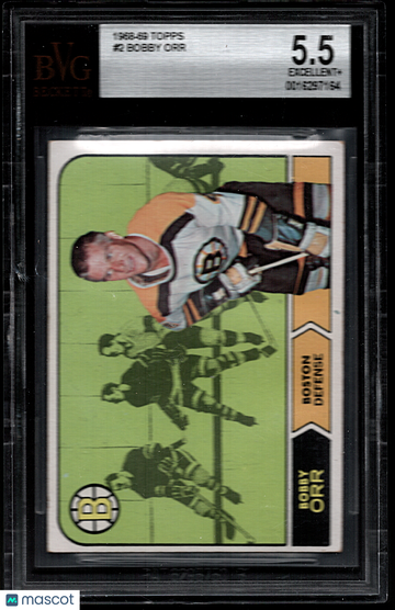 1968-70 Topps Bobby Orr #2 HOF Vintage BVG 5.5