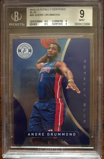 2012-13 Totally Certified Andre Drummond Blue Parallel Rookie /299 BGS 9