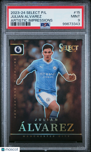 2023-24 Panini Select Premier League Artistic Impressions Julian Alvarez #15 PSA 9