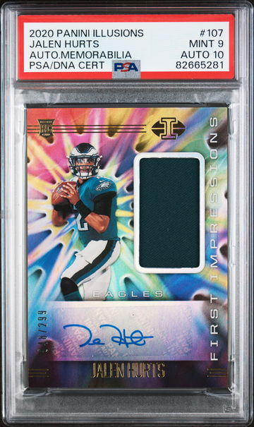 2020 Panini Illusions Jalen Hurts #107 /299 PSA 9