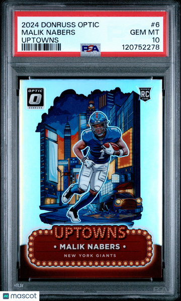 2024 Panini Donruss Optic Uptowns Malik Nabers #6 Short Print Rookie PSA 10