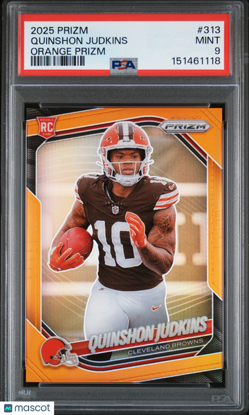 2025 Panini Prizm Quinshon Judkins #313 Orange PSA 9