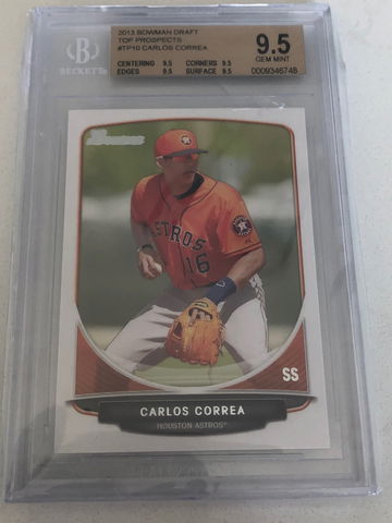 2013 bowman draft Carlos Correa bgs QUAD 9.5