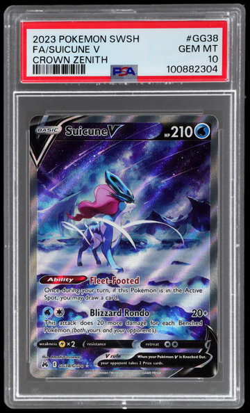 2023 Pokemon Sword And Shield Crown Zenith Suicune V Galarian Gallery PSA 10