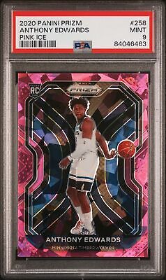 2020 PANINI ANTHONY EDWARDS PRIZM PINK ICE #258 RC ROOKIE PSA 9