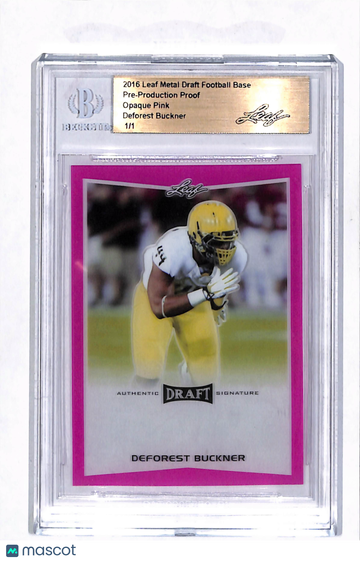 2016 Leaf Metal Draft Football DeForest Buckner Opaque Pink 1/1 Pre-Production Proof