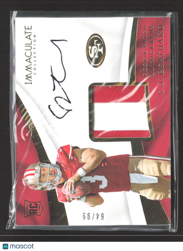 2017 Panini Immaculate Collection C.J. Beathard #108 /99 Rookie Patch Autograph