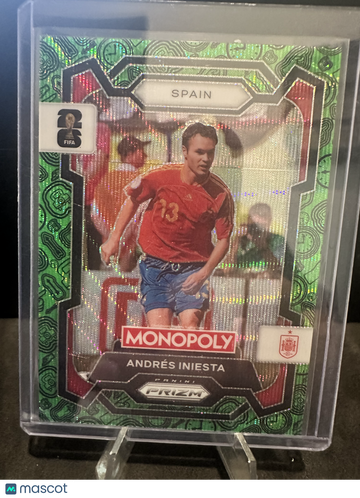 2026 Panini Prizm Monopoly FIFA World Cup 26 Andrés Iniesta #43 Green