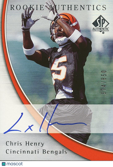 2005 SP Authentic Chris Henry Rookie Upper Deck
