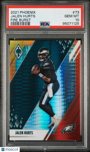 2021 Panini Phoenix Jalen Hurts #73 Fire Burst PSA 10