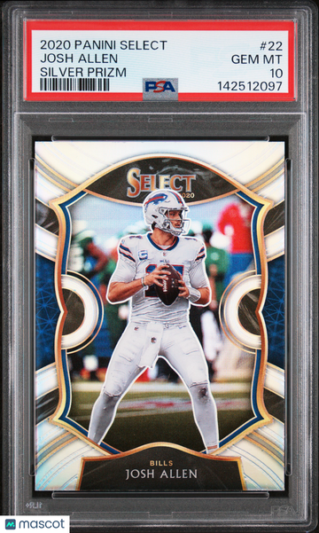 2020 Panini Select Josh Allen #22 Silver Prizm PSA 10