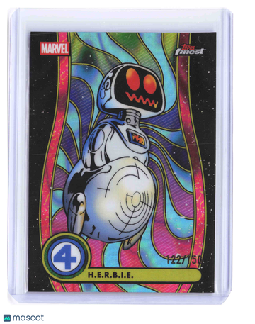 2026 Topps Finest Marvel Blacklight Common H.E.R.B.I.E. BL-038 122/150 Trading Card