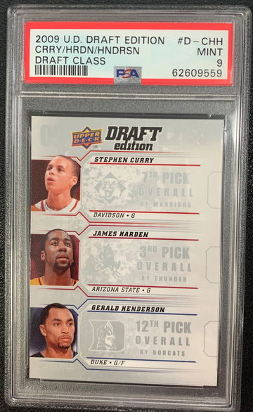 2009-10 Upper Deck Draft Edition #D-CHH Stephen Curry/Harden/Henderson PSA 9