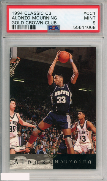 1994 CLASSIC C3 GOLD CROWN CLUB ALONZO MOURNING #CC1 HORNETS HOF PSA 9 MINT