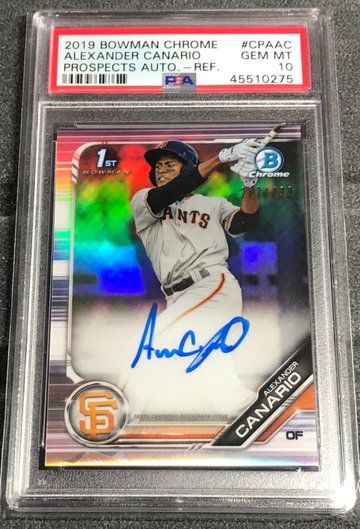Alexander Canario 2019 Bowman Chrome Refractor Auto /499