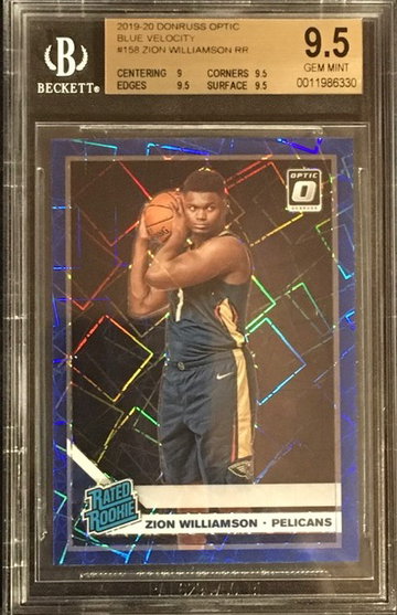 2019-20 Optic - ZION WILLIAMSON - Blue Velocity Rated Rookie - BGS 9.5