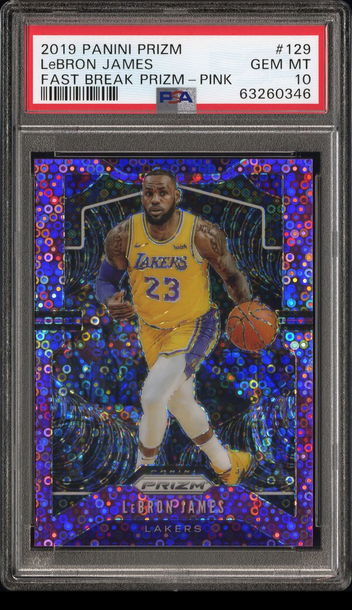 💎🧨 2019-20 Prizm LEBRON JAMES Pink 🌷 Fast Break Prizm PSA 10 38/50 🐐🚨