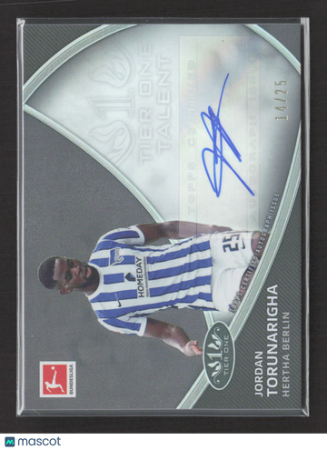 2021 Topps Tier One Bundesliga Jordan Torunarigha #TT-JT /25