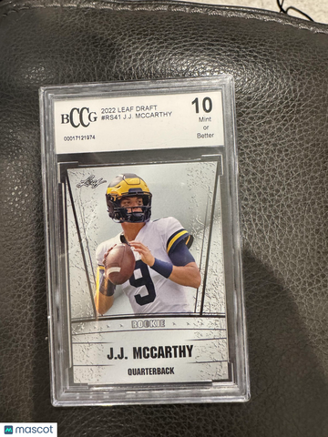 2022 Leaf Rookie Silver Edition J.J. McCarthy #RS-41 BCCG 10