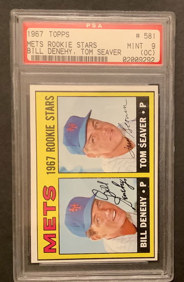 1967 Topps Baseball Tom Seaver Rookie #581 PSA 9 OC