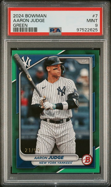 2024 Bowman Bowman Green Aaron Judge #7 /99 PSA 9