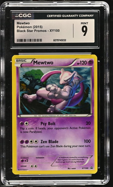2015 Black Star Promos #XY100 Mewtwo CGC 9