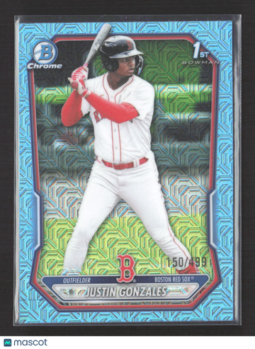 2025 Bowman Chrome Mega Box Justin Gonzales #BCP-141 Blue Mojo Refractor 1150/4990
