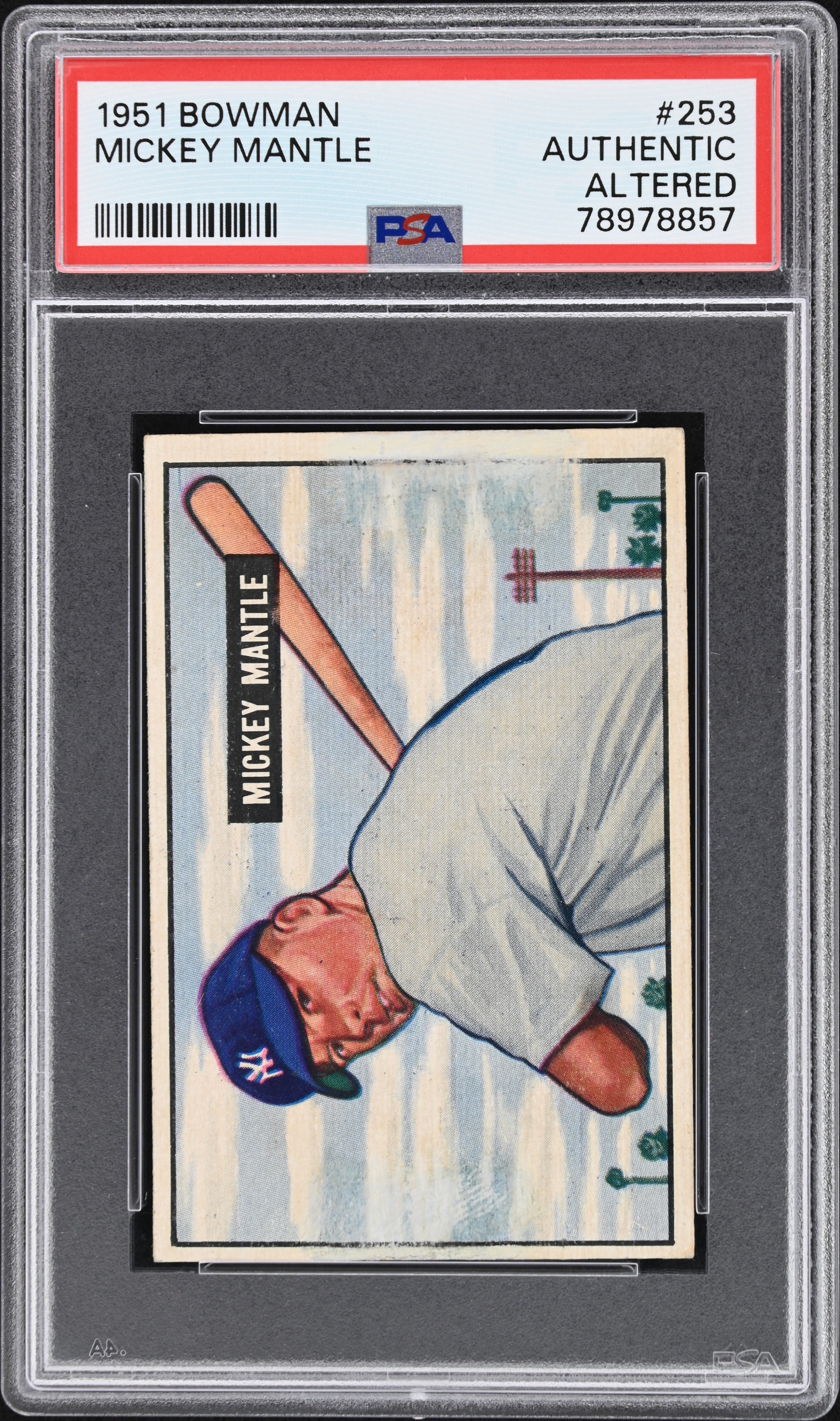 1951 Bowman  #253 Mickey Mantle  PSA A