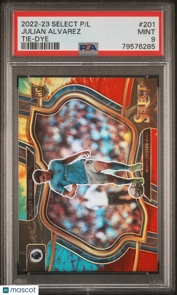 2022-23 Panini Select Premier League Julian Alvarez #201 Tie Dye PSA 9
